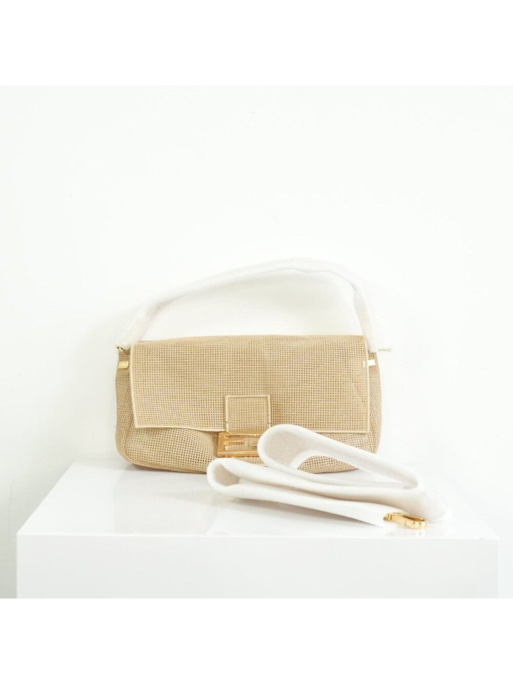 Fendi Baguette Biege Needle Point DIY Kit Bag Full Set